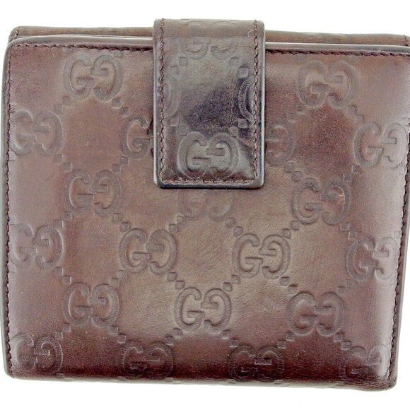 Gucci W Hook Wallet Gucci Shima Leather Authentic USED - Picture 1 of 8